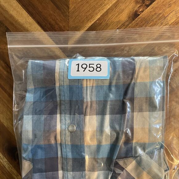 Youngbloods Western Shirt‎ Pearl Snap Long-sleeve Plaid Vintage Mens Large - Picture 6 of 6